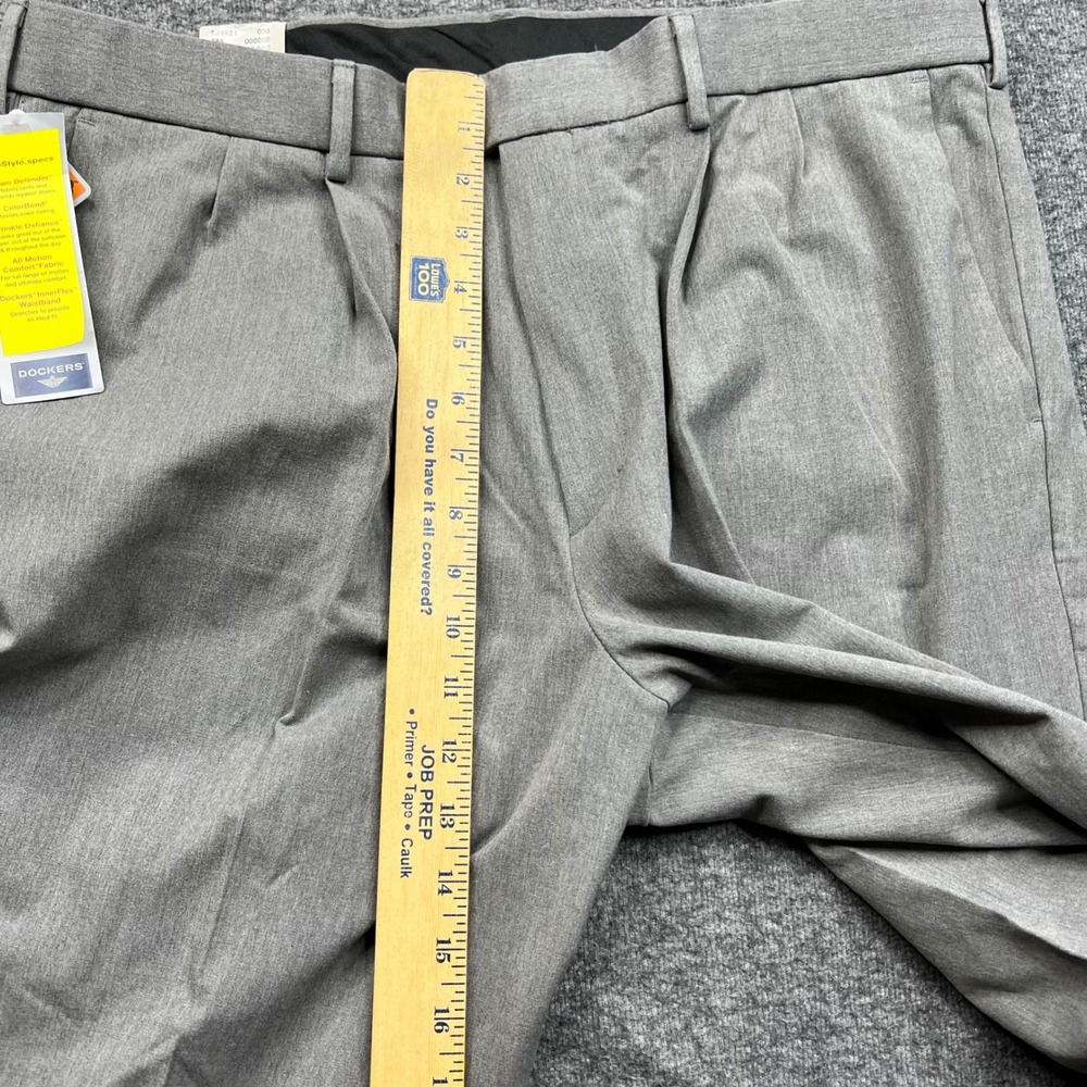 Dockers Dress Pants Mens 36x29 Gray proStyle Relaxed Fit Pleated Cuffed 40509465 - Picture 9 of 16
